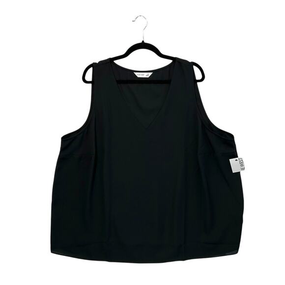 Nine West Sleeveless V-Neck Top NWT Women's Sz 2X Black Timeless Dressy Classic - Picture 1 of 5